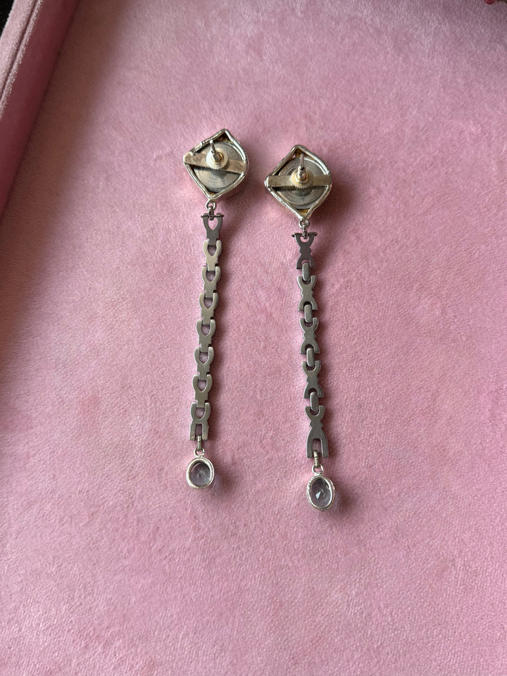 Asymmetric Vintage Watch Long Chain Earrings