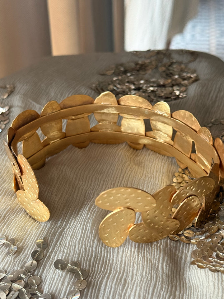 Bold Gold Tone Brass Choker | SHIVKA Statement Jewelry