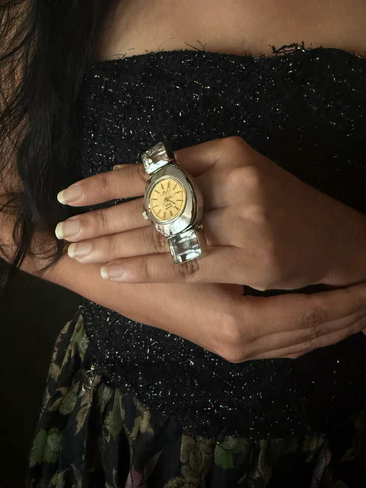 Designer Watch Statement Ring | Adjustable | SHIVKA