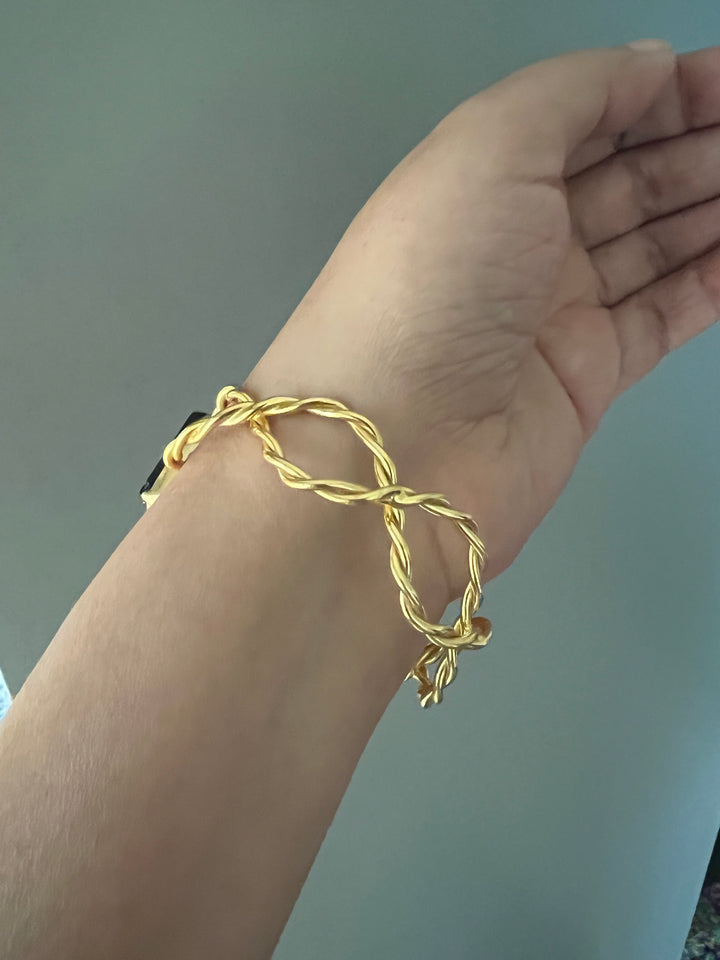 Beautiful Natural Raw Stone Open Cuff