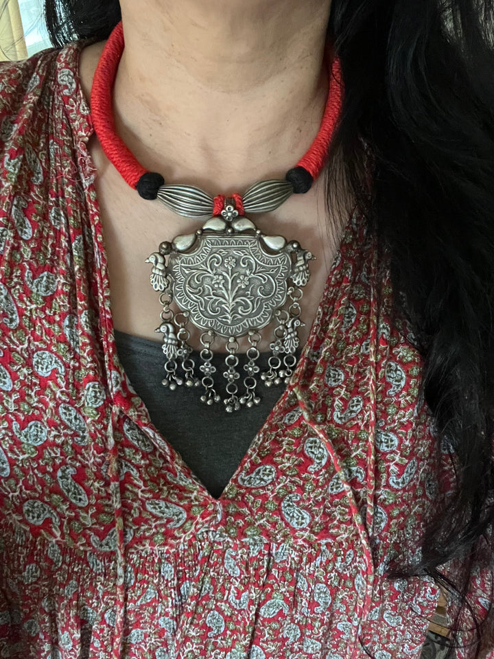 Antique Pendant Necklace with Handmade Dori - Timeless Elegance