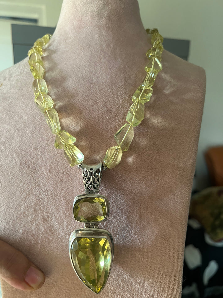 The "Citrine Aura" Necklace | Natural Lemon Quartz 925 Silver Necklace