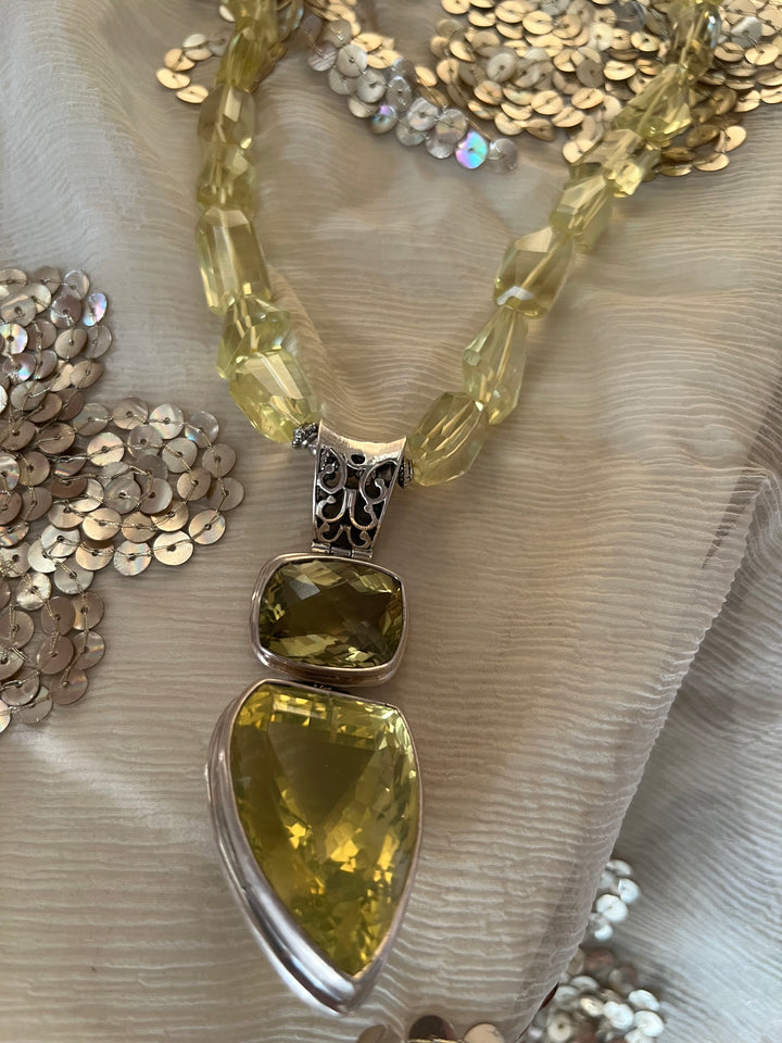 The "Citrine Aura" Necklace | Natural Lemon Quartz 925 Silver Necklace