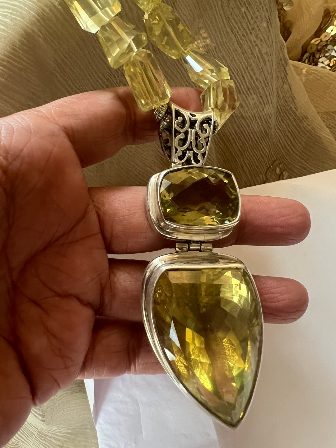 The "Citrine Aura" Necklace | Natural Lemon Quartz 925 Silver Necklace