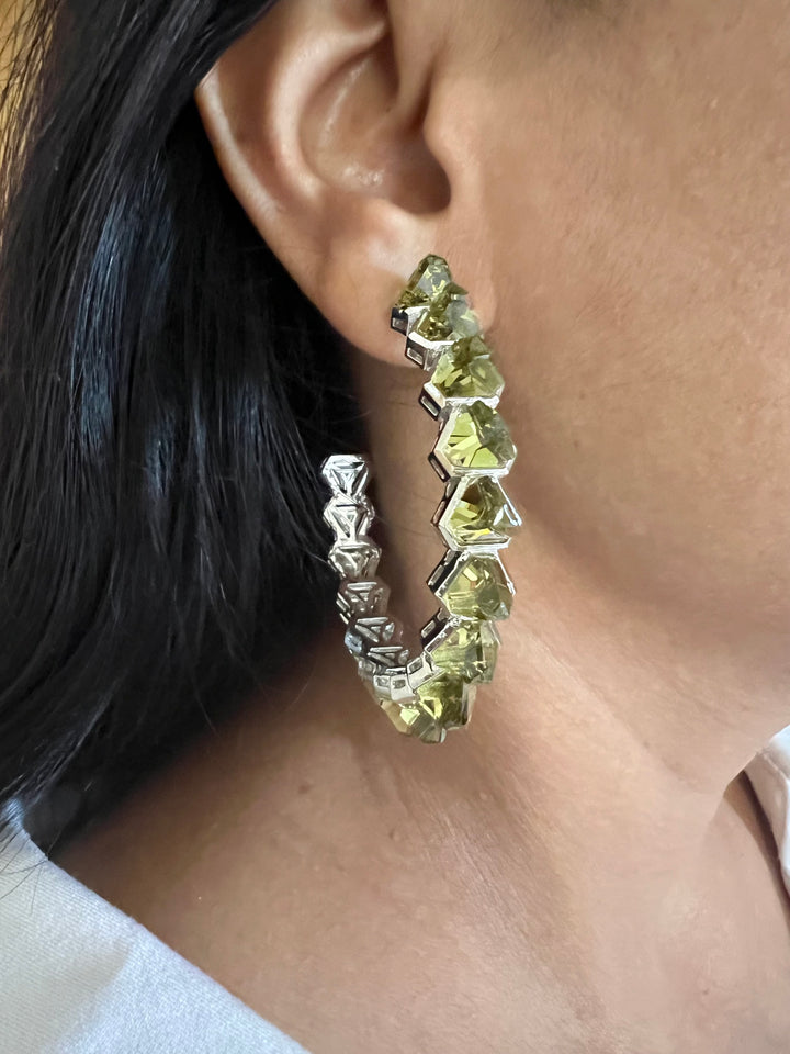 Scintillating Stone Hoops - Radiate Elegance
