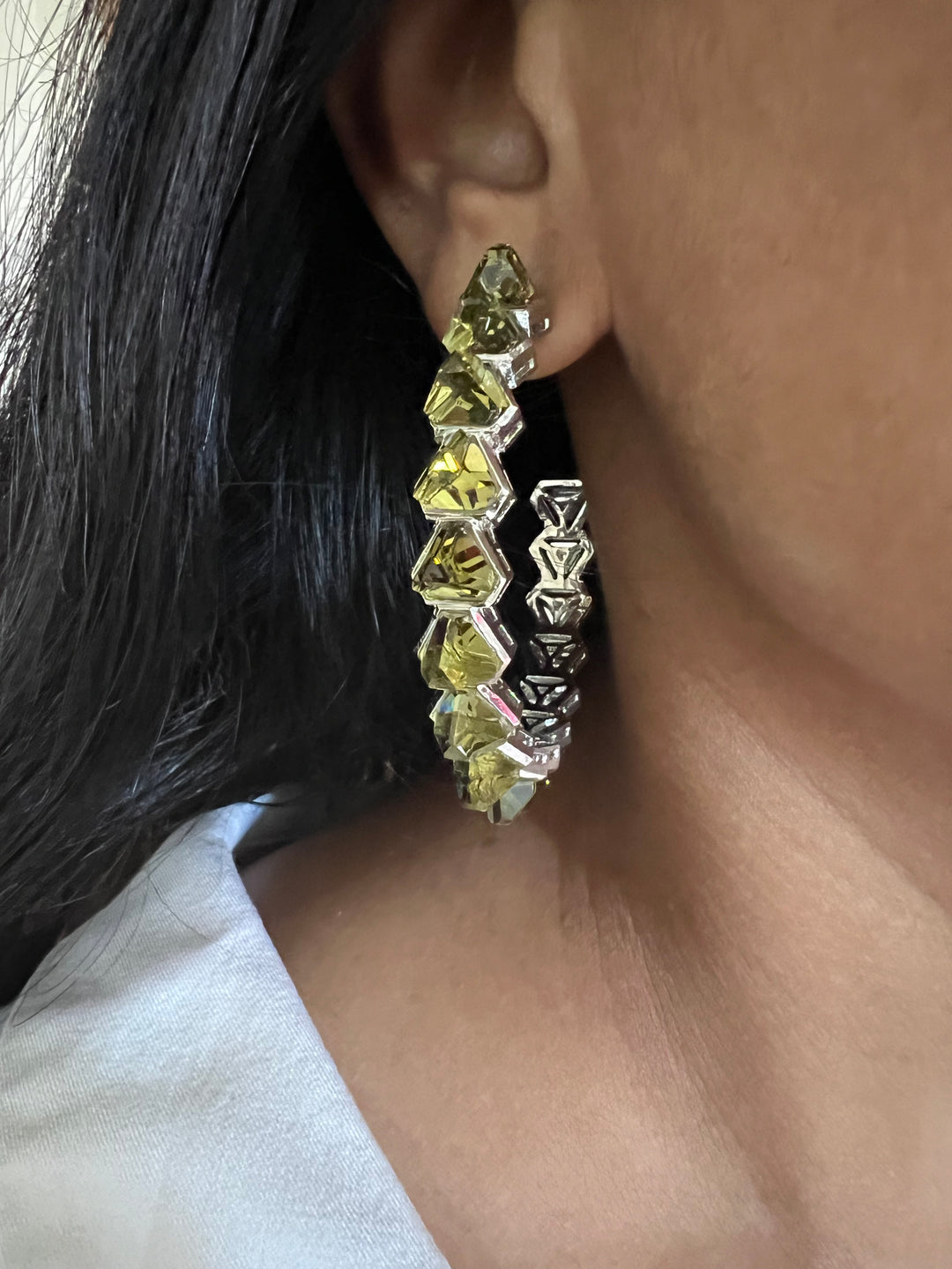 Scintillating Stone Hoops - Radiate Elegance