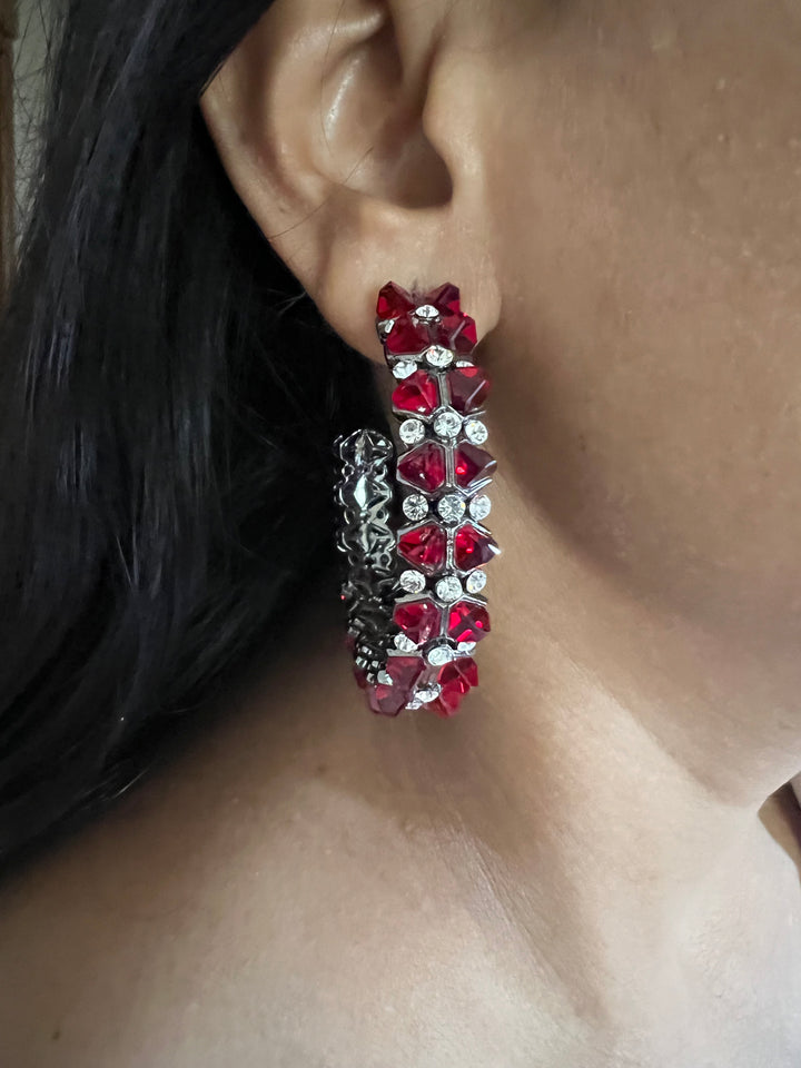 Scintillating CZ Stone Hoops - Radiate Elegance