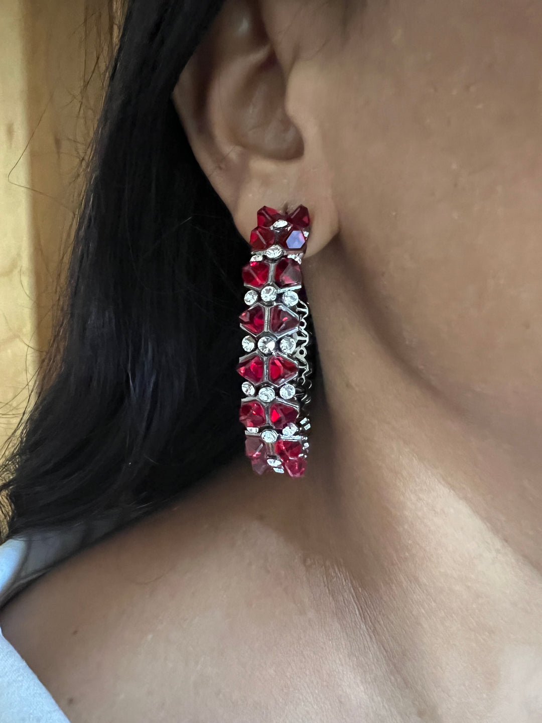 Scintillating CZ Stone Hoops - Radiate Elegance