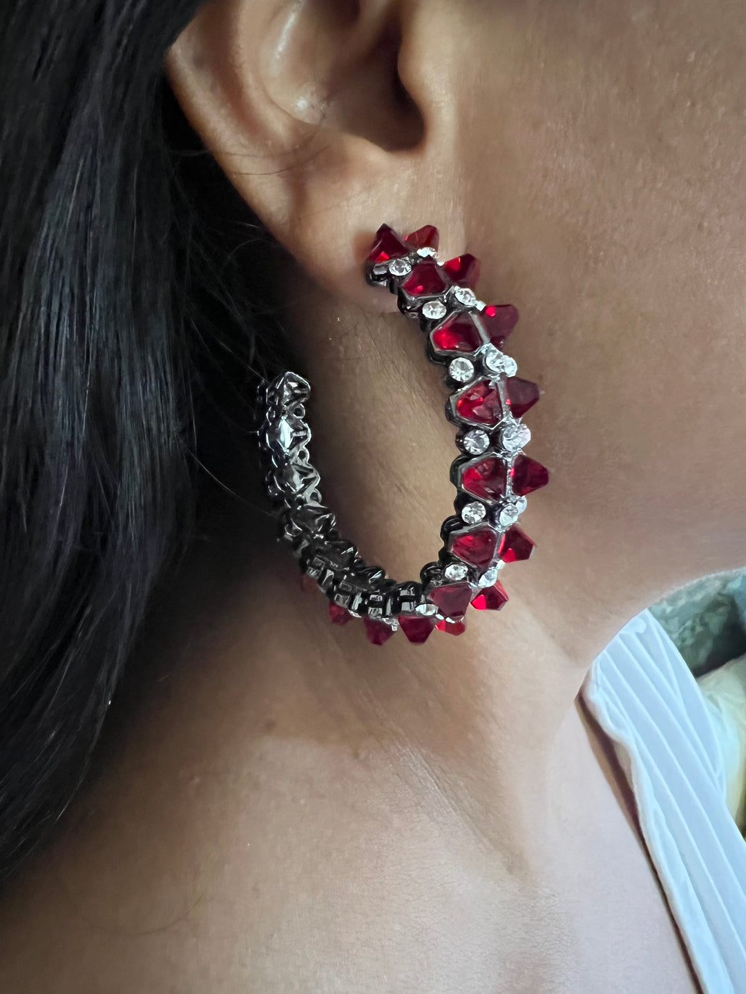 Scintillating CZ Stone Hoops - Radiate Elegance