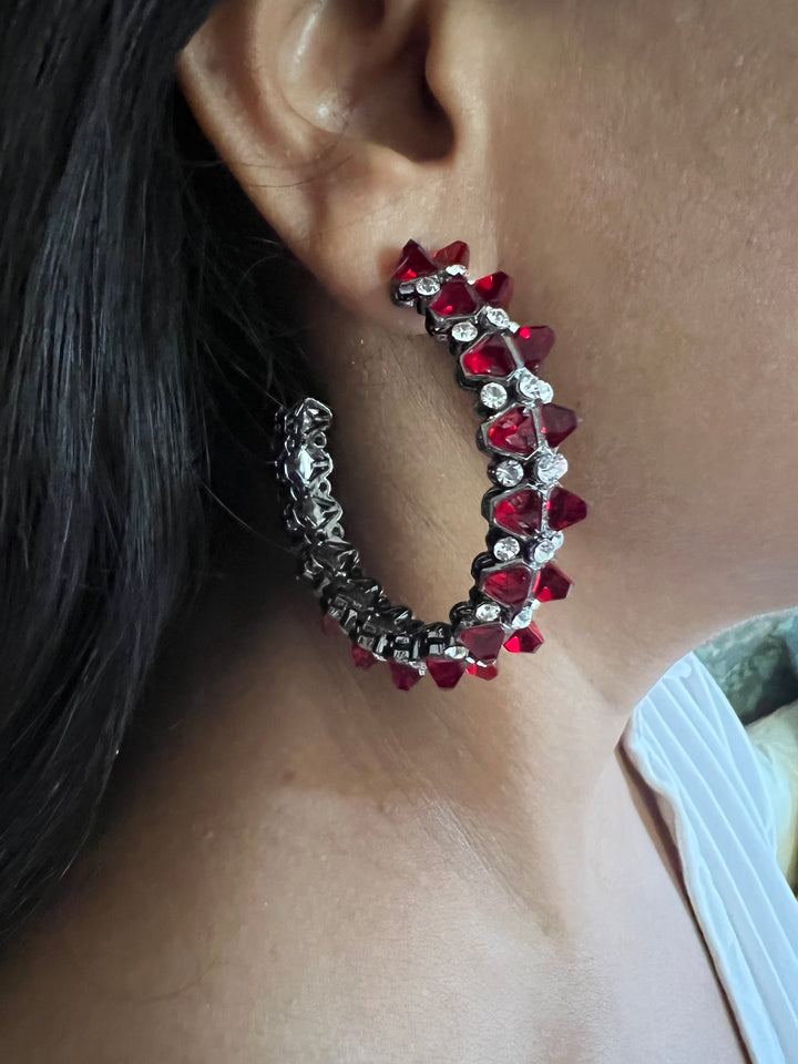 Scintillating CZ Stone Hoops - Radiate Elegance