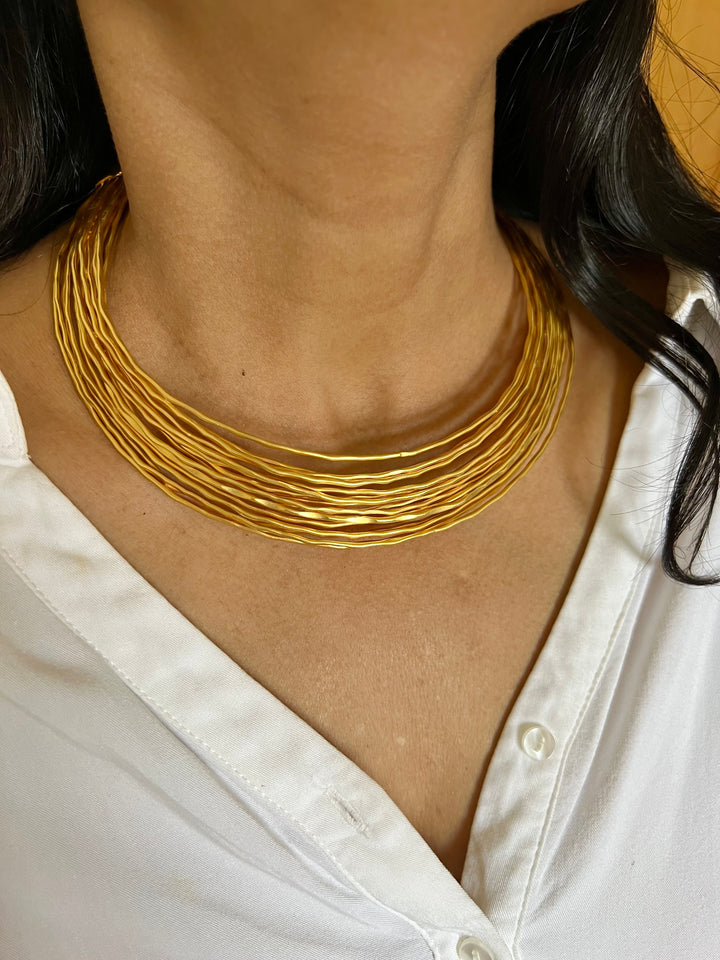 Statement Gold Tone Hasli Necklace