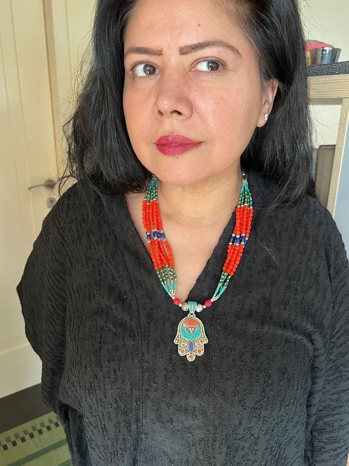 Statement Himalayan HAMSA Necklace