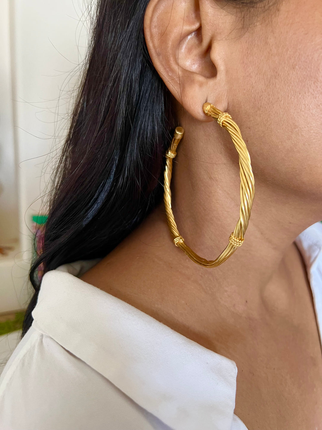 Bold Gold Tone Hoops