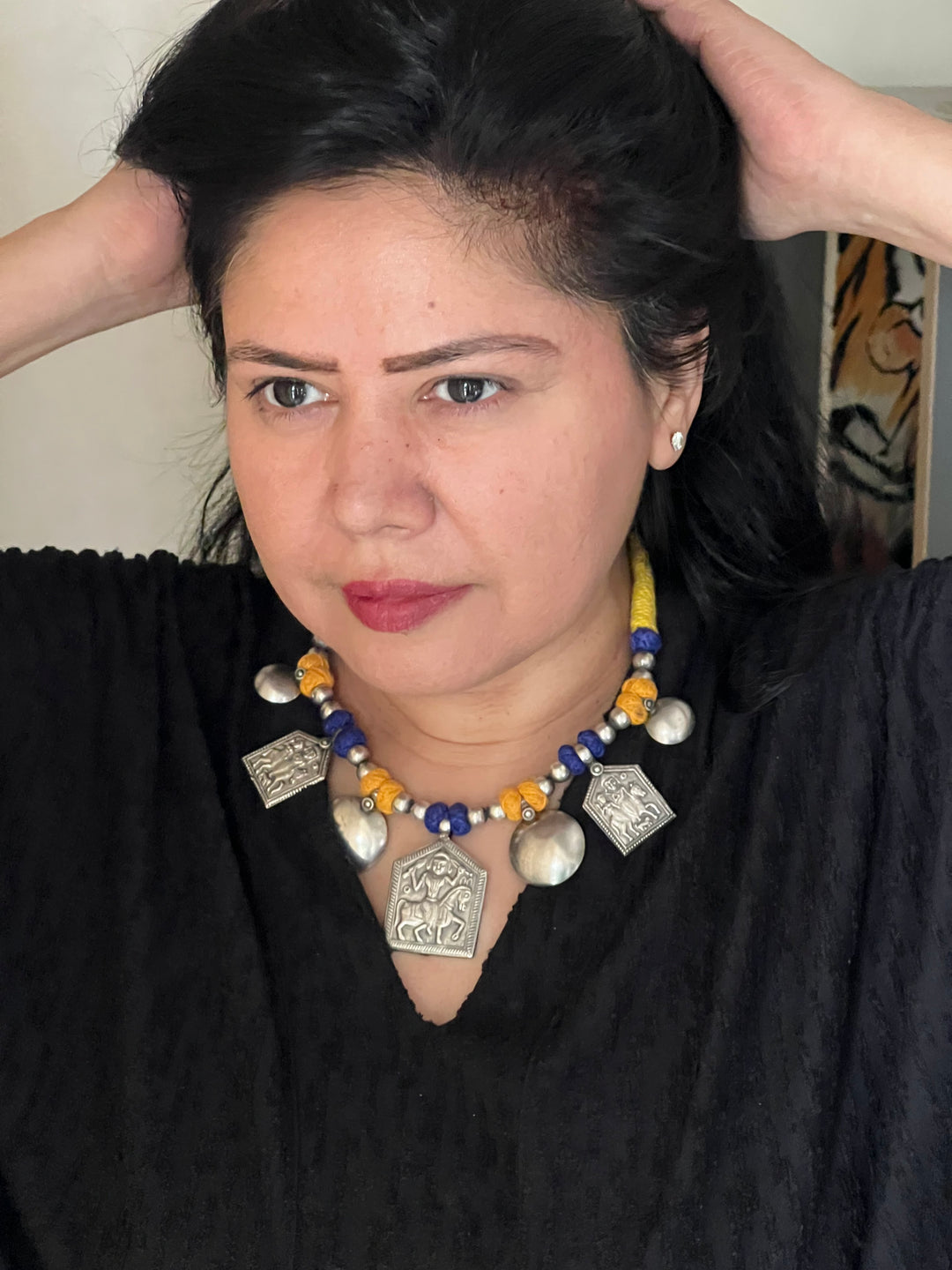 Tribal Pendant Thread Necklace