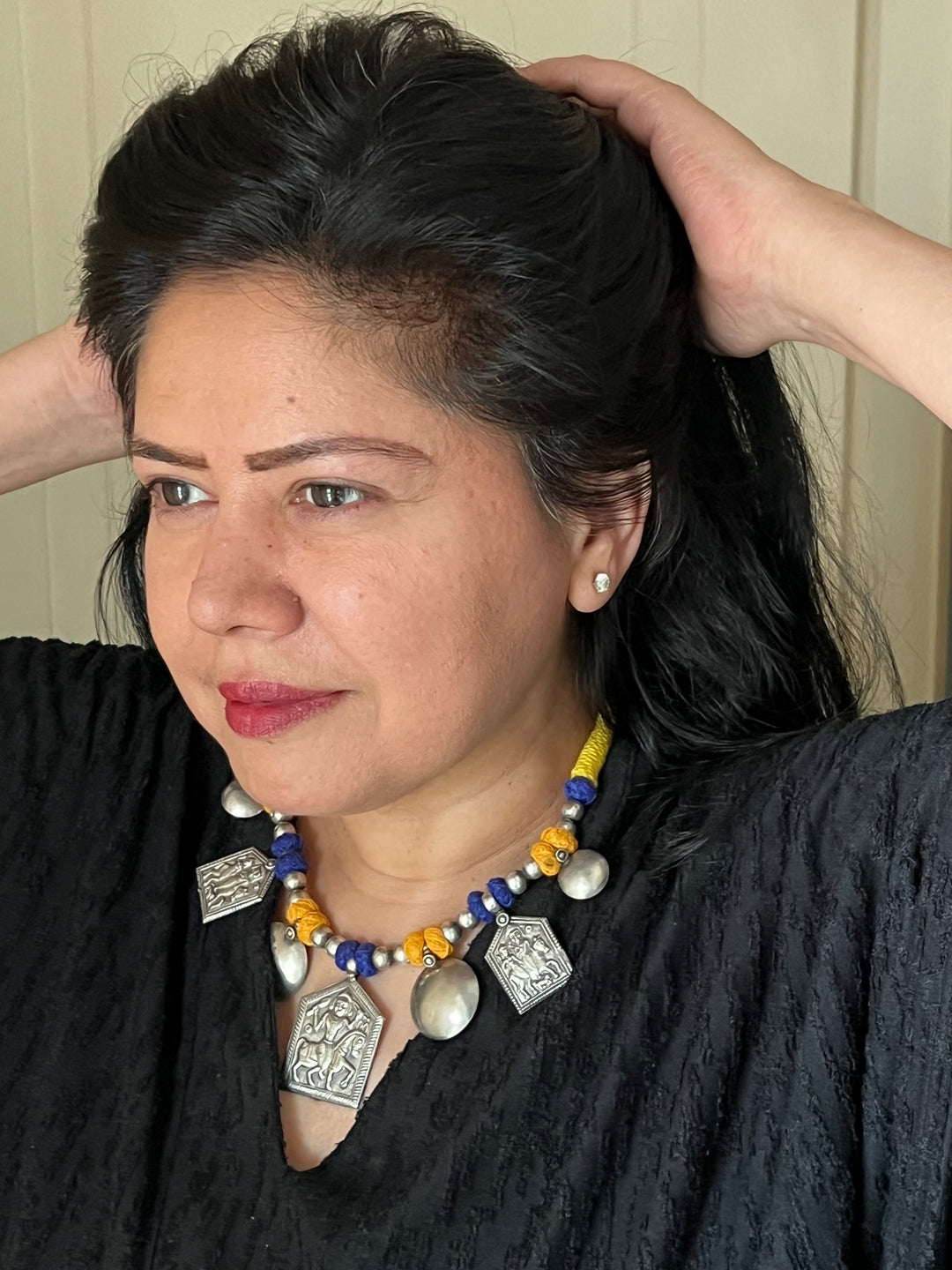 Tribal Pendant Thread Necklace