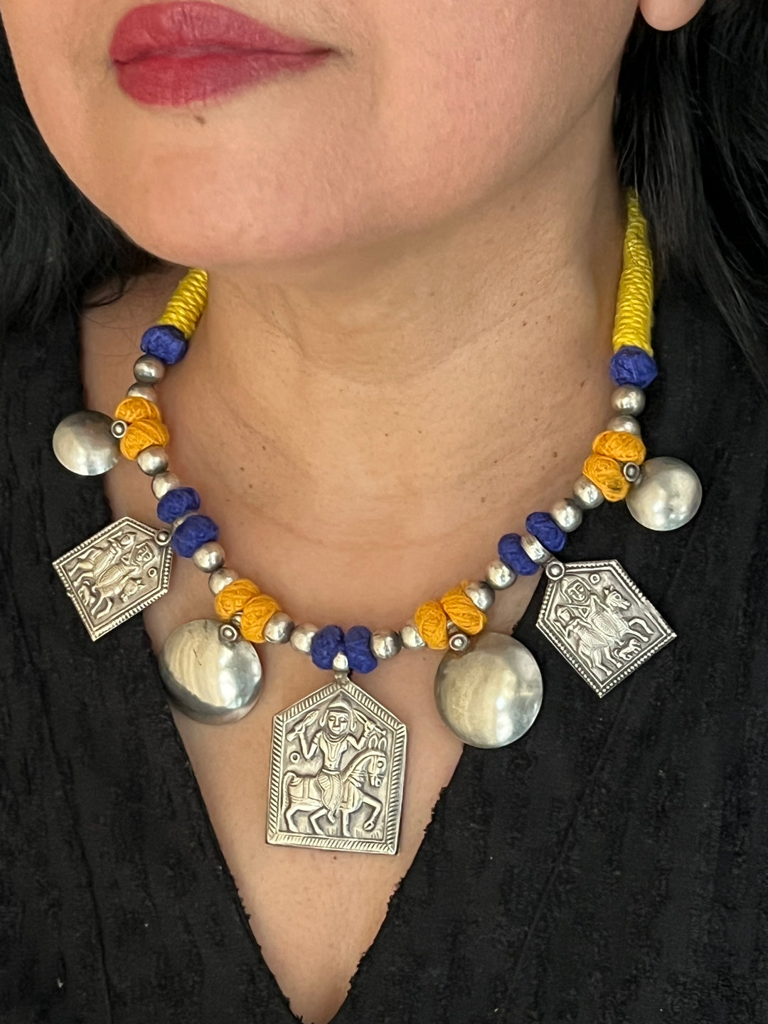 Tribal Pendant Thread Necklace