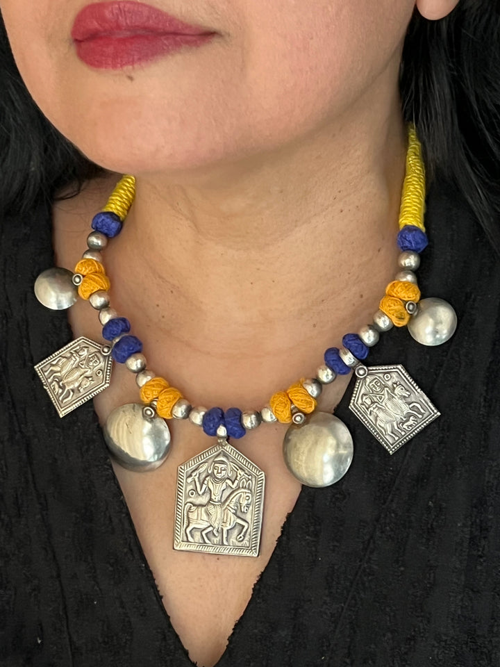 Tribal Pendant Thread Necklace