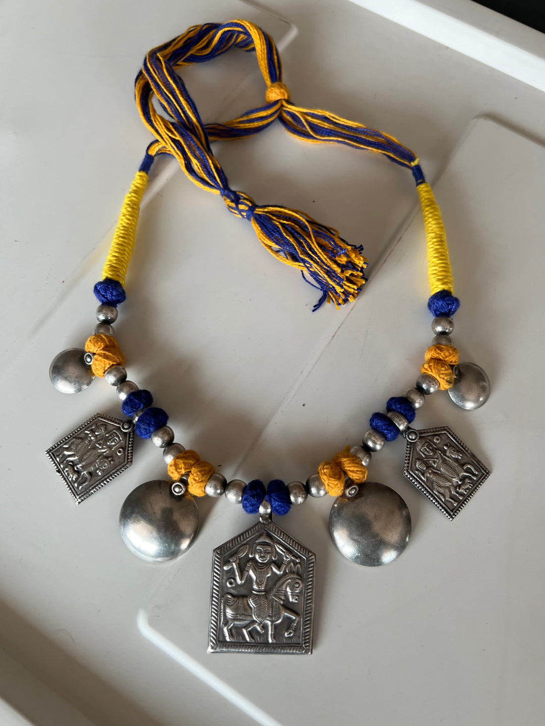 Tribal Pendant Thread Necklace