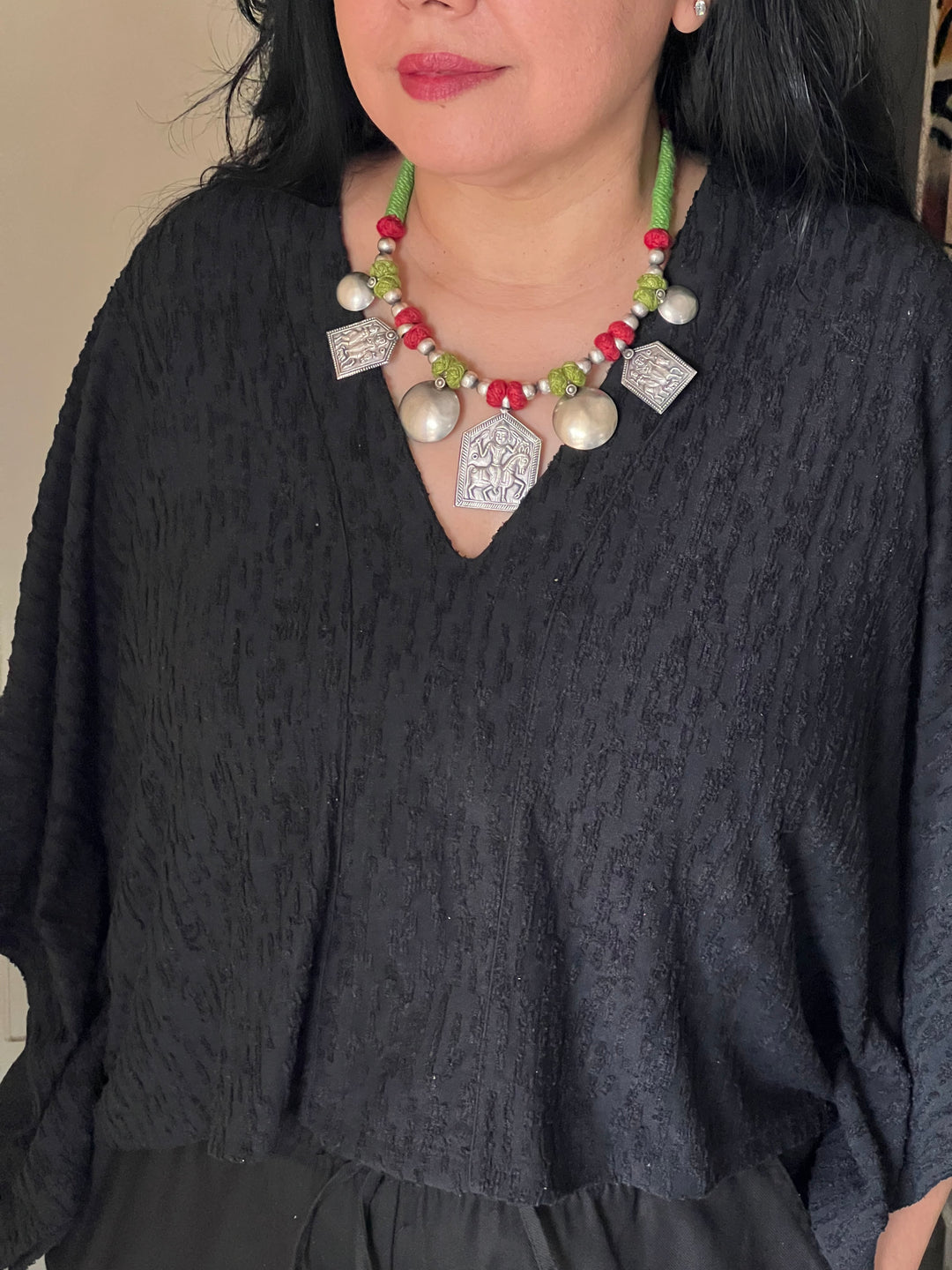 Tribal Pendant Thread Necklace