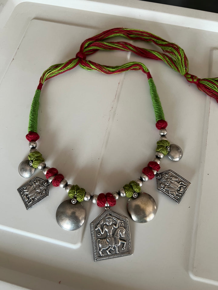 Tribal Pendant Thread Necklace
