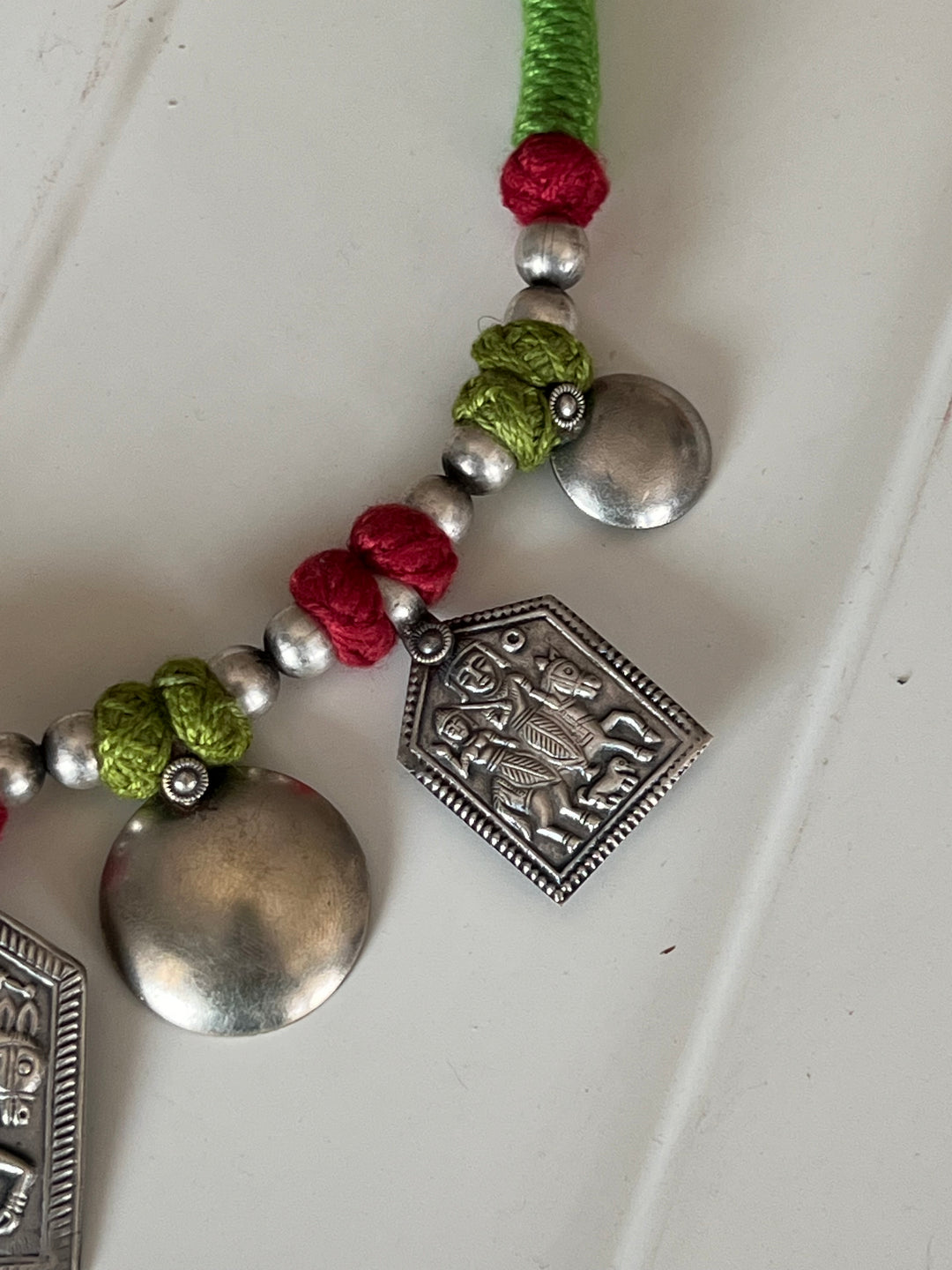 Tribal Pendant Thread Necklace