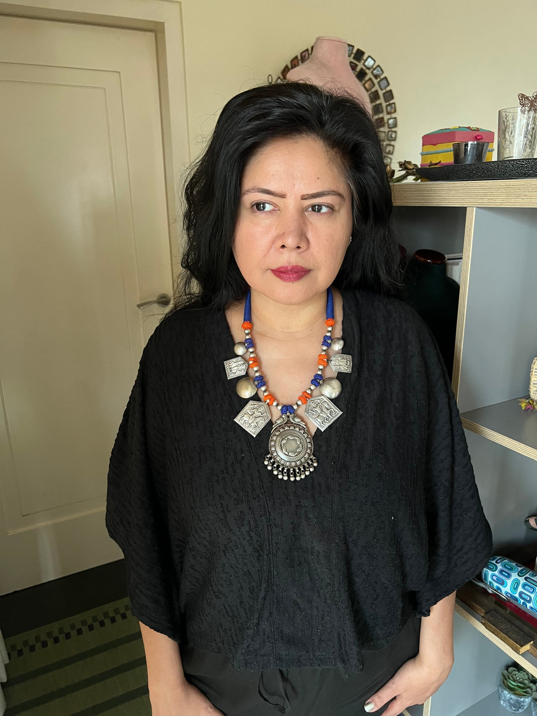 Tribal Pendant Thread Necklace