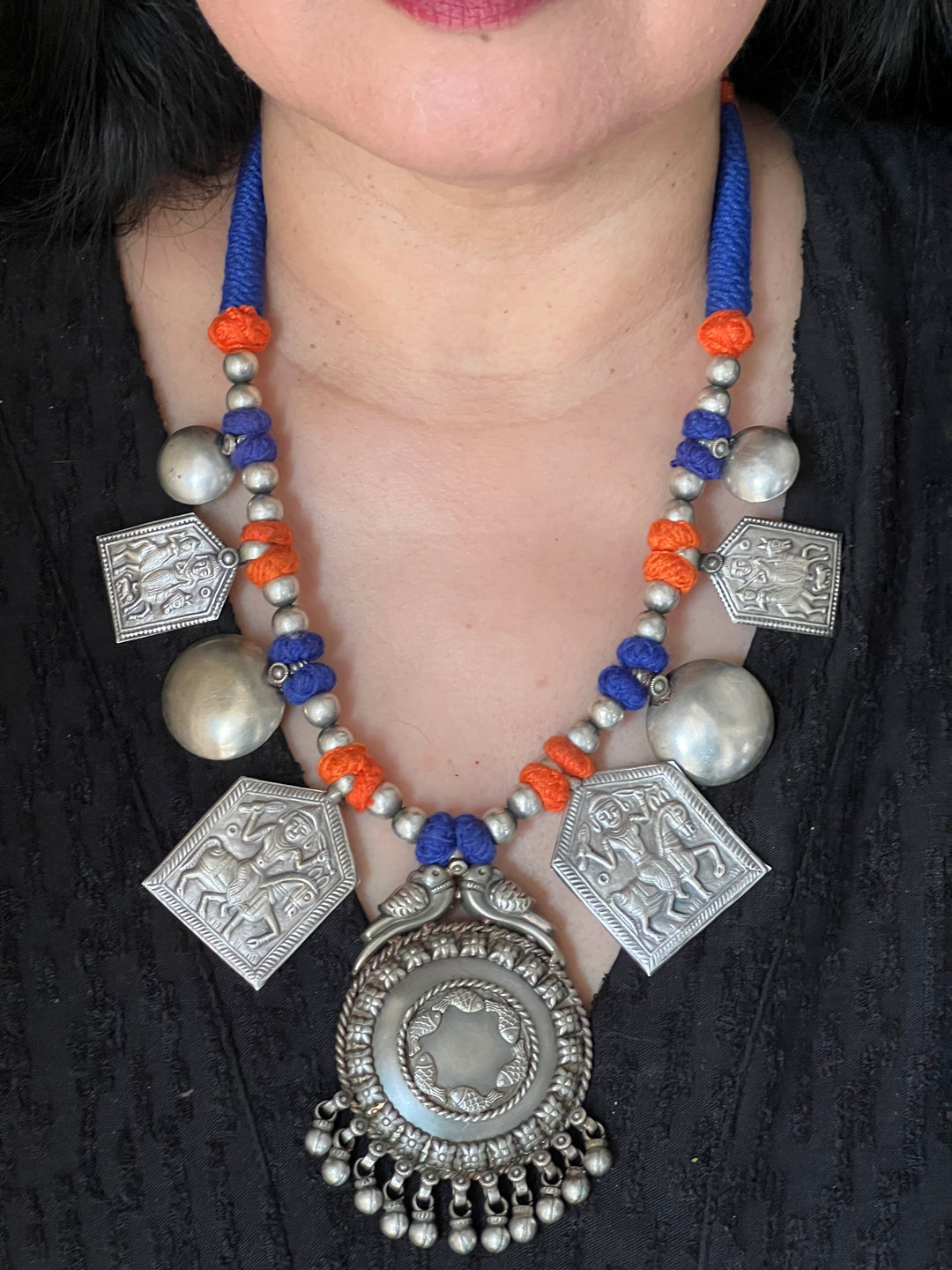 Tribal Pendant Thread Necklace