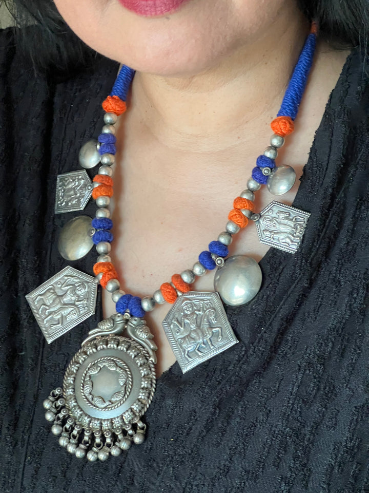 Tribal Pendant Thread Necklace