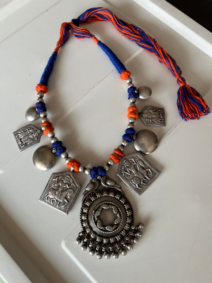 Tribal Pendant Thread Necklace