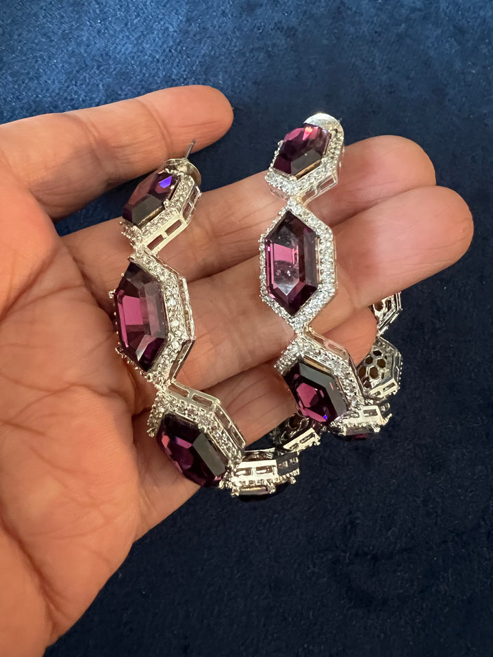 Scintillating CZ Stone Hoops - Radiate Elegance