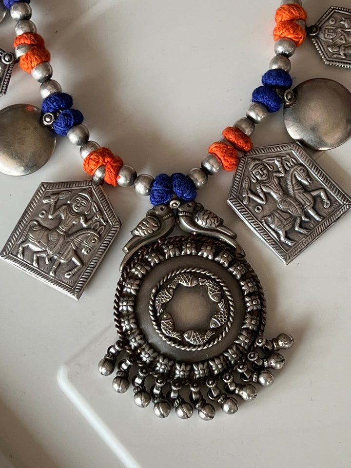 Tribal Pendant Thread Necklace