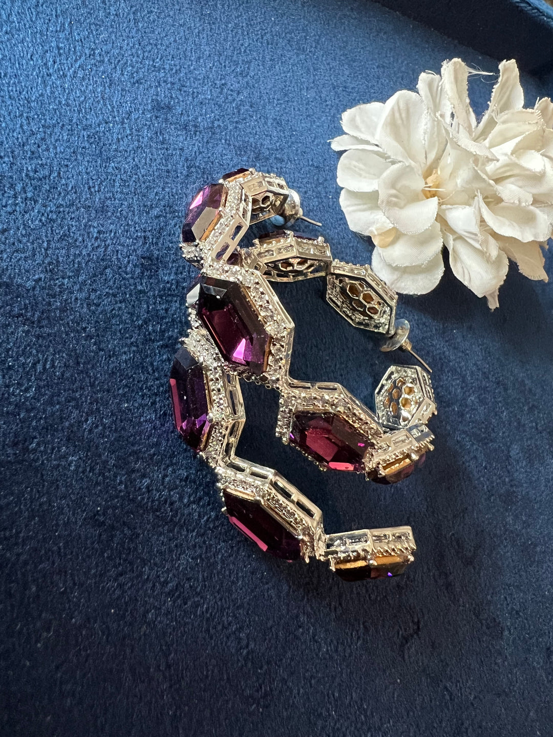 Scintillating CZ Stone Hoops - Radiate Elegance