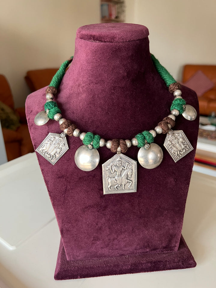 Tribal Pendant Thread Necklace