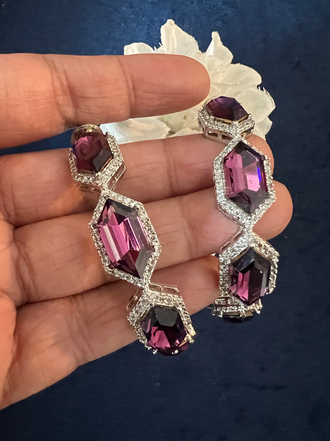 Scintillating CZ Stone Hoops - Radiate Elegance