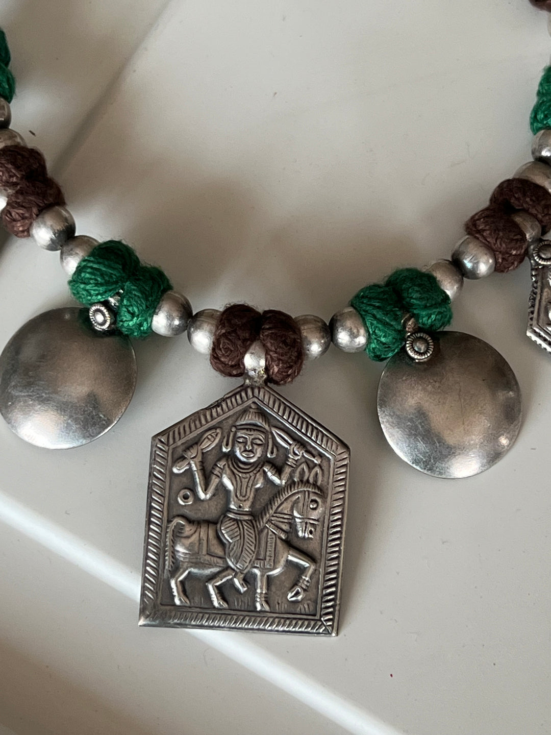 Tribal Pendant Thread Necklace
