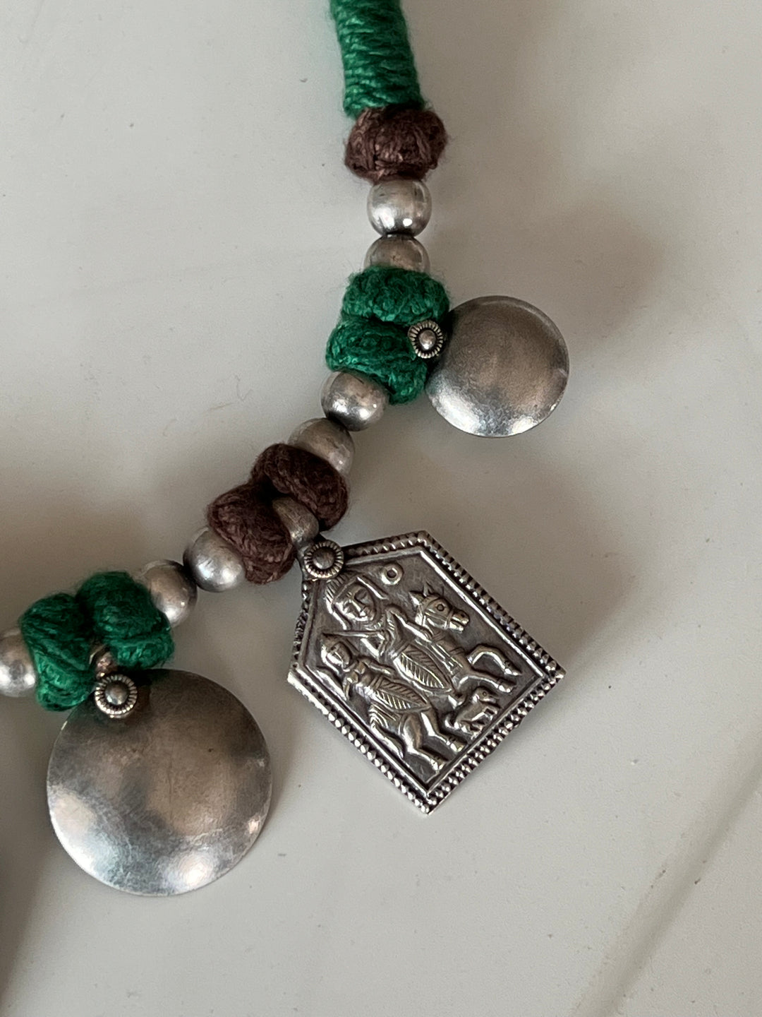 Tribal Pendant Thread Necklace