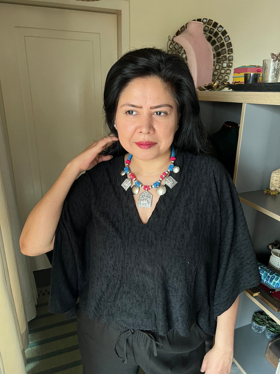 Tribal Pendant Thread Necklace