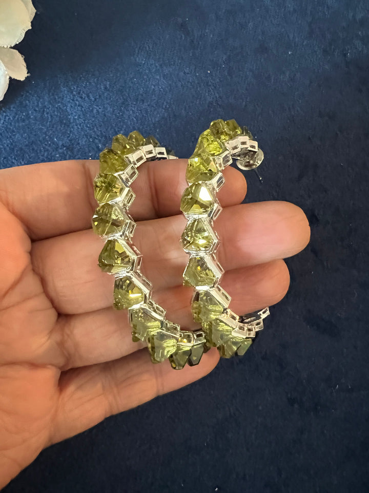 Scintillating Stone Hoops - Radiate Elegance