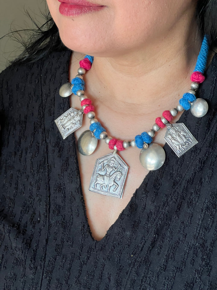 Tribal Pendant Thread Necklace