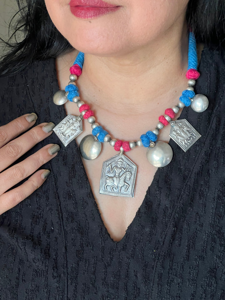 Tribal Pendant Thread Necklace
