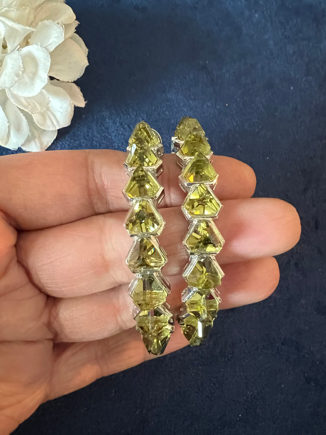 Scintillating Stone Hoops - Radiate Elegance