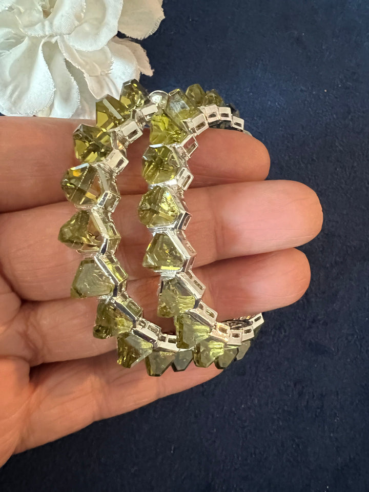 Scintillating Stone Hoops - Radiate Elegance