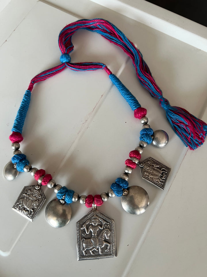 Tribal Pendant Thread Necklace