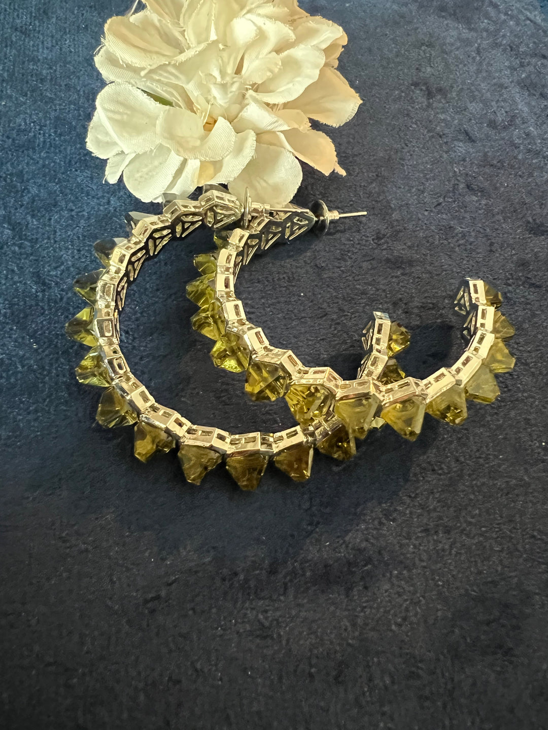 Scintillating Stone Hoops - Radiate Elegance