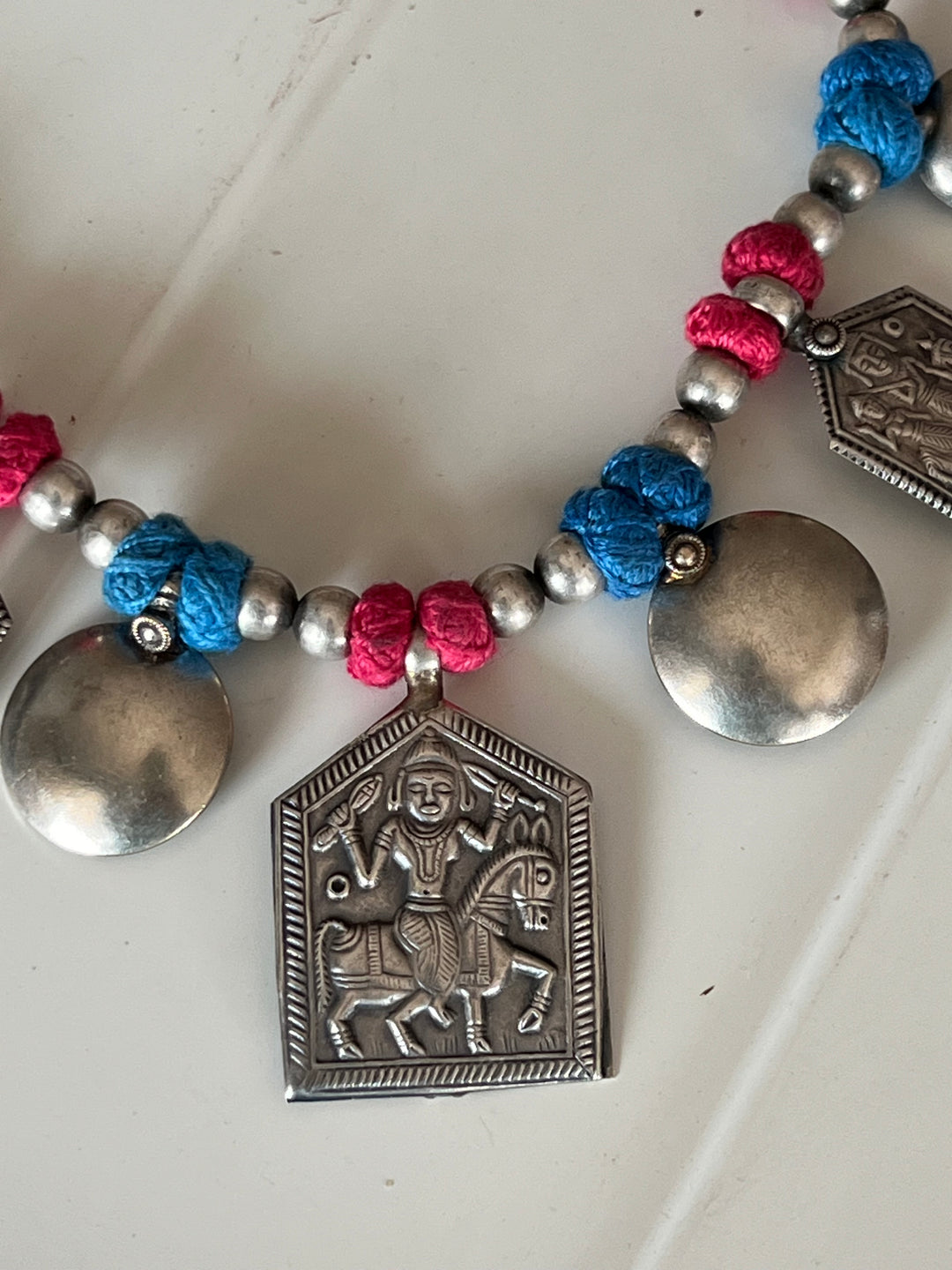 Tribal Pendant Thread Necklace