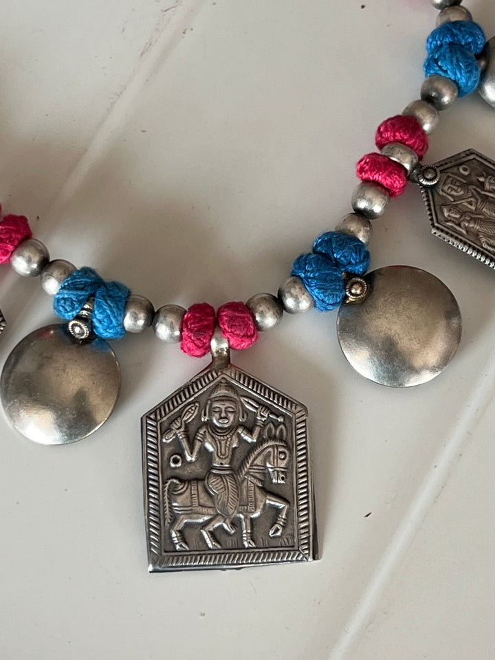 Tribal Pendant Thread Necklace