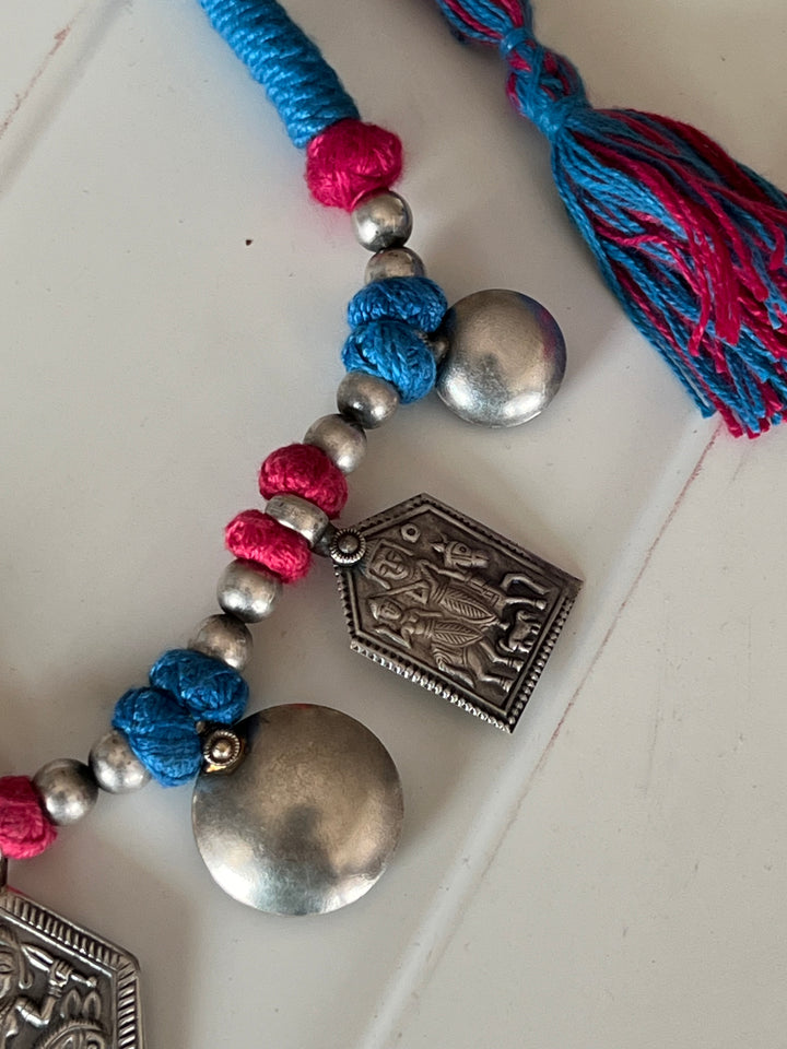 Tribal Pendant Thread Necklace