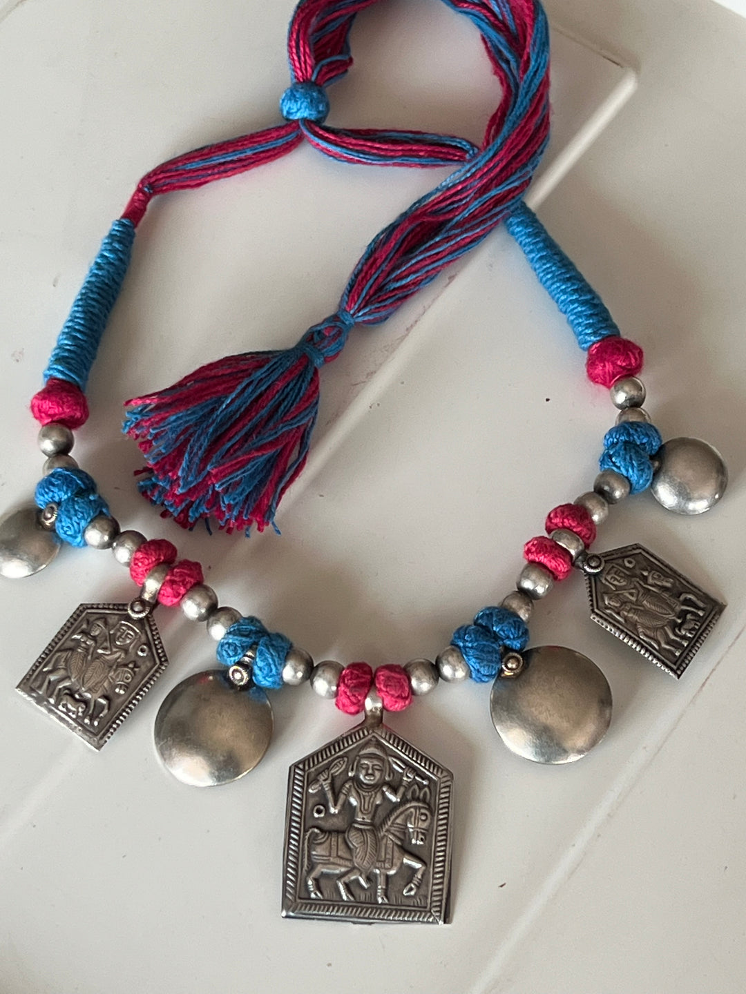 Tribal Pendant Thread Necklace