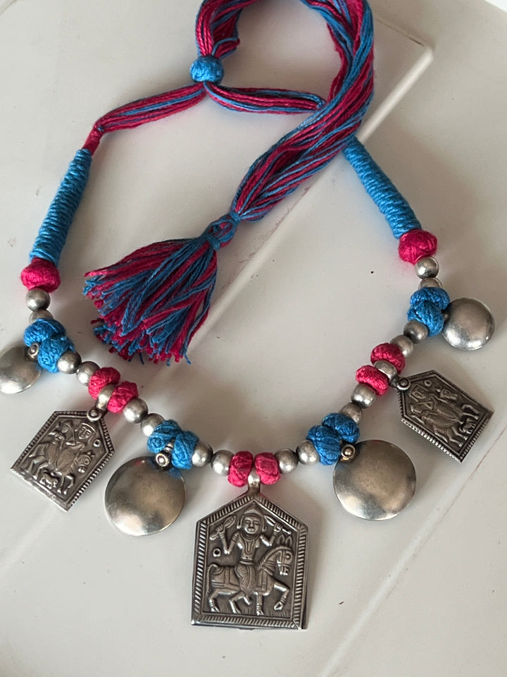 Tribal Pendant Thread Necklace