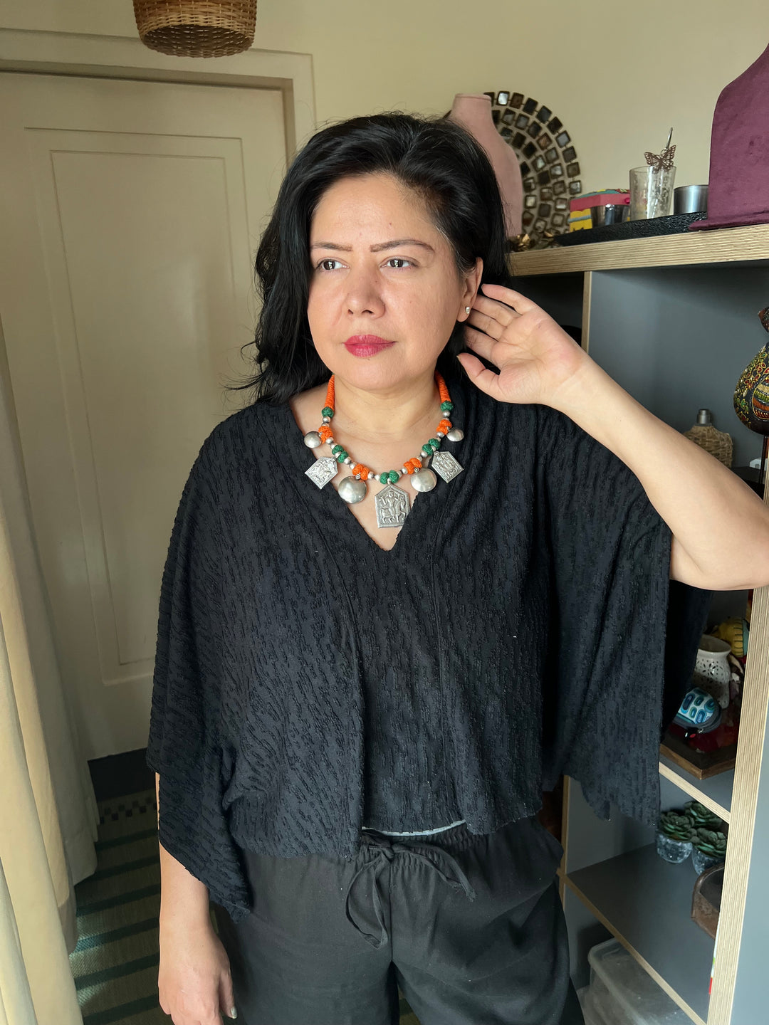 Tribal Pendant Thread Necklace